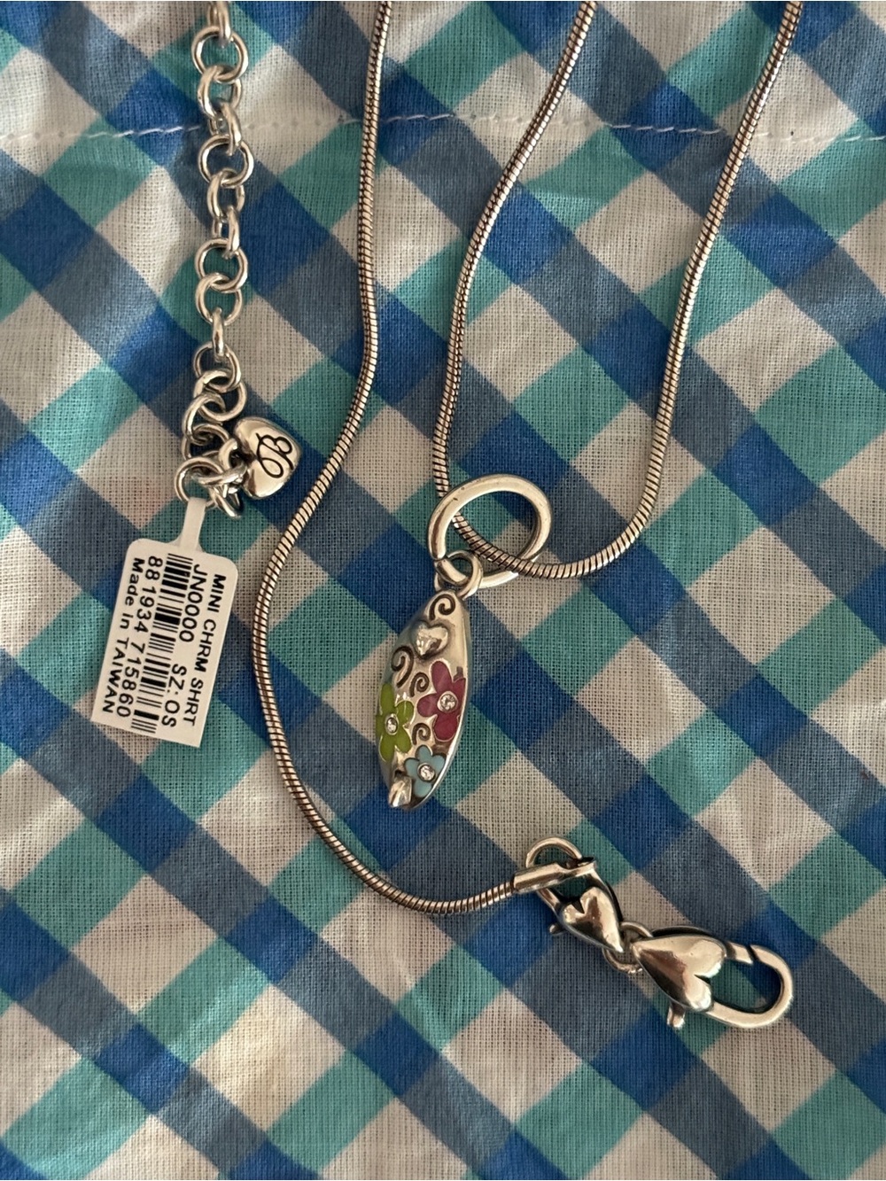 NWT Brighton Surf’s Up Silver Mini Charm Chain Necklace